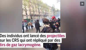 Images des incidents à la manifestation parisienne contre la loi travail