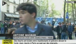 Évacuation de migrants au lycée Jean-Jaurès : Un manifestant tente de voler le micro d’un journaliste d’i-Télé (vidéo)