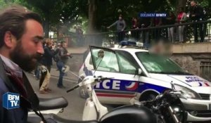 Voiture de police incendiée: "Pour moi ce n’étaient pas des manifestants", dit un témoin