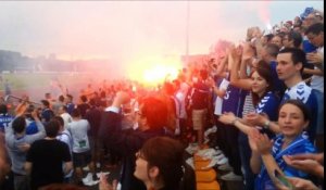 Strasbourg valide sa montée en Ligue 2 : la fête des joueurs et des supporters à Belfort