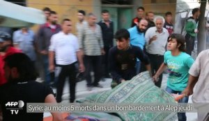 Syrie: au moins 5 morts dans un bombardement à Alep jeudi