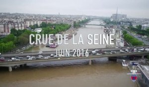 La crue de la Seine filmée par un drone