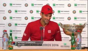 Roland-Garros - Djokovic : "J'ai senti l'amour du public"