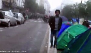L'évacuation des migrants des Jardins d'Éole à Paris lundi 6 juin