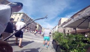 Un hooligan russe se filme avec une GoPro pendant les affrontements contre des anglais