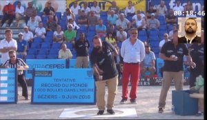 Record du monde des 1000 boules, 10 tireurs, 1 heure à Béziers : la performance de M DURK et C WEIBEL