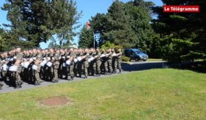 Dinéault (29). École de gendarmerie : répétition avant les Champs-Élysées