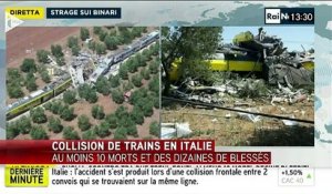 Collision frontale entre deux trains dans le sud de l'Italie