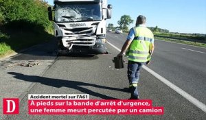 Une femme meurt percutée par un camion sur la bande d'arrêt d'urgence