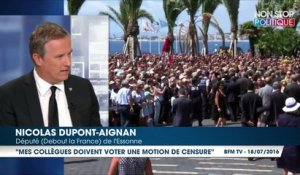 Nicolas Dupont-Aignan appelle à voter une motion de censure contre le gouvernement