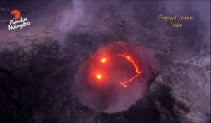 Ce volcan en éruption forme un énorme Smiley avec la lave !