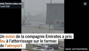 Un avion prend feu à l'aéroport de Dubaï
