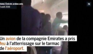 Incendie à l'aéroport de Dubaï : les images à l'intérieur de l'avion