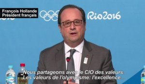A Rio, F. Hollande défend la candidature de Paris pour 2024