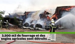 VIDEO : un incendie ravage un bâtiment agricole à Bressuire