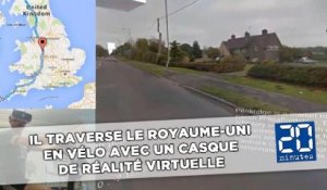 Il traverse le Royaume-Uni en vélo avec un casque de réalité virtuelle