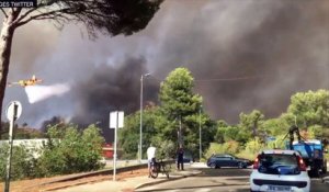 Images de l'incendie au nord Marseille