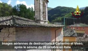 Italie: images aériennes de dégâts après le séisme