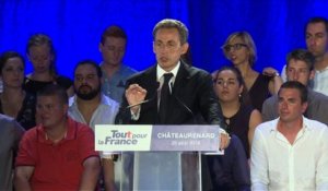Premier déplacement et meeting du candidat Sarkozy