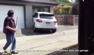 Cet ado essaie de garer une Porsche Cayenne dans son garage