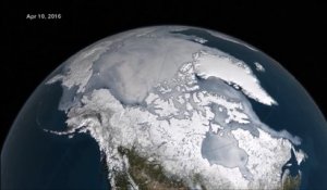 Fonte des glaces en Arctique sur les 5 derniers mois vu du ciel en time lapse