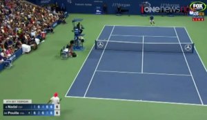 Balle de match de Lucas Pouille face à Rafael Nadal