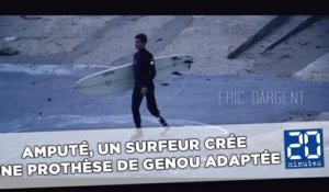 Amputé, un surfeur crée une prothèse de genou adaptée aux sports de glisse