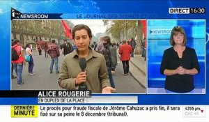 Loi Travail: A Paris, au moins un manifestant et cinq policiers blessés, dont un CRS brûlé à la jambe