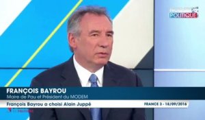 Alain Juppé : François Bayrou le soutient par "abnégation"