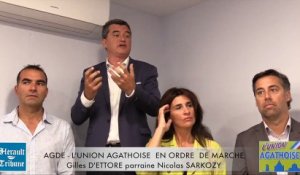 AGDE - L'UNION AGATHOISE  EN ORDRE  DE MARCHE Gilles D'ETTORE parraine Nicolas SARKOZY