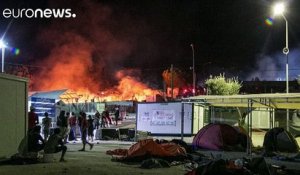 Grèce : incendie dans un camp de réfugiés et de migrants