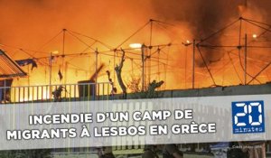Grèce: Un camp de migrants ravagé par un gigantesque incendie
