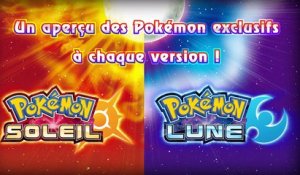 Voici les Pokémon exclusifs à Pokémon Soleil et à Pokémon Lune