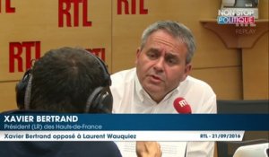 Calais : pour Xavier Bertrand, Laurent Wauquiez n’est pas "sur la même ligne politique" que lui
