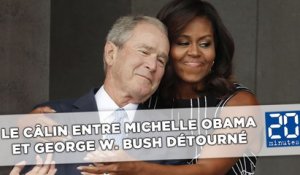 Le câlin entre Michelle Obama et George W. Bush détourné par les internautes