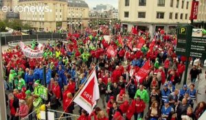 Les syndicats belges défilent à Bruxelles