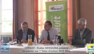 HERAULT -( 1/2) KLeber MESQUIDA présente  Le premier son 1° bilan d'actions 2015 2016 ( 1° PARTIE )