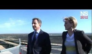 Nicolas Sarkozy visite la centrale solaire de Toul-Rosières