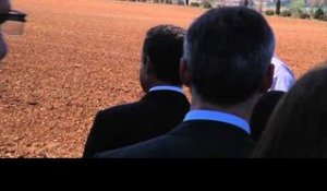 Nicolas Sarkozy visite un domaine agricole à Fabrègues (Hérault)
