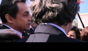 Nicolas Sarkozy et Jean-Louis Borloo en visite à Valenciennes
