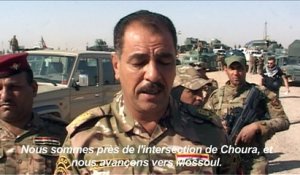 Les forces irakiennes face aux tirs et aux véhicules piégés