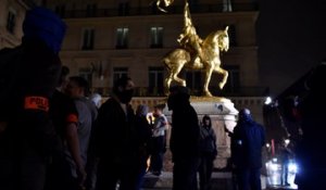 Manifestation des policiers place de l'Opéra à Paris