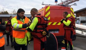 Saint-Quentin :  exercice de sauvetage  de personnes  dans le marais d'Isle
