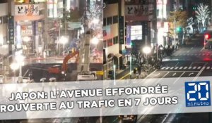 Japon: L’avenue effondrée rouverte à la circulation en 7 jours chrono