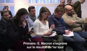 Primaire: E. Macron s’exprime sur le résultat du 1er tour