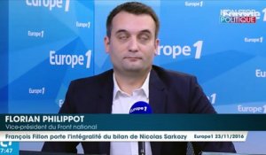 Primaire à droite: pour Florian Philippot, "François Fillon porte l'intégralité du bilan de Nicolas Sarkozy"