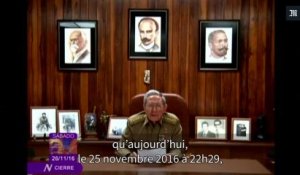 Raul Castro annonce à la télévision la mort de son frère Fidel