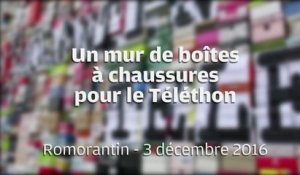 VIDEO. Romorantin : un mur de boîtes pour le Téléthon