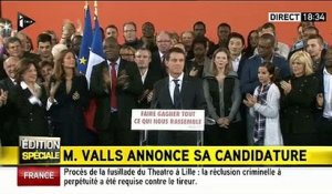 Manuel Valls: "Oui, je suis candidat à la Présidence. Je ne peux plus être Premier Ministre, je quitterai mes fonctions