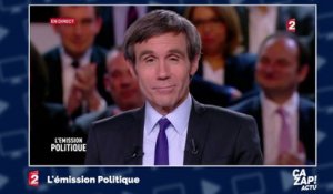 "Le Jean-Claude Dusse de la politique" : David Pujadas fait une blague à Benoît Hamon en direct